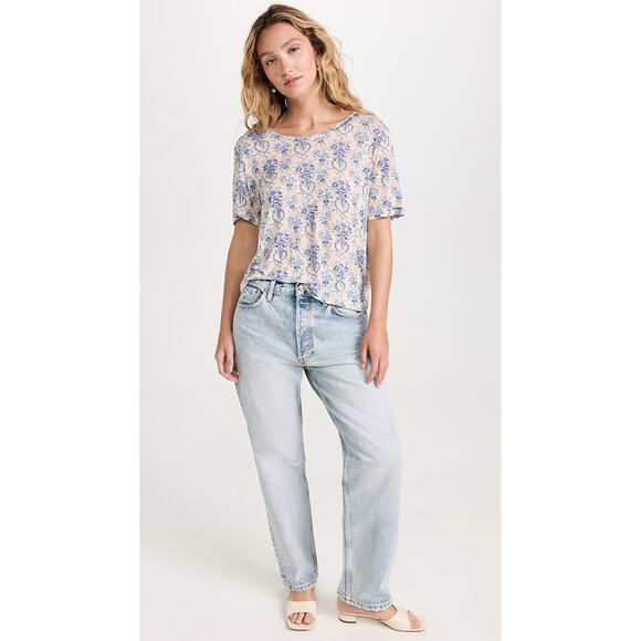 LoveShackFancy Calix Tee in Blue Frosted Shores Floral Print size Small - Picture 6 of 10